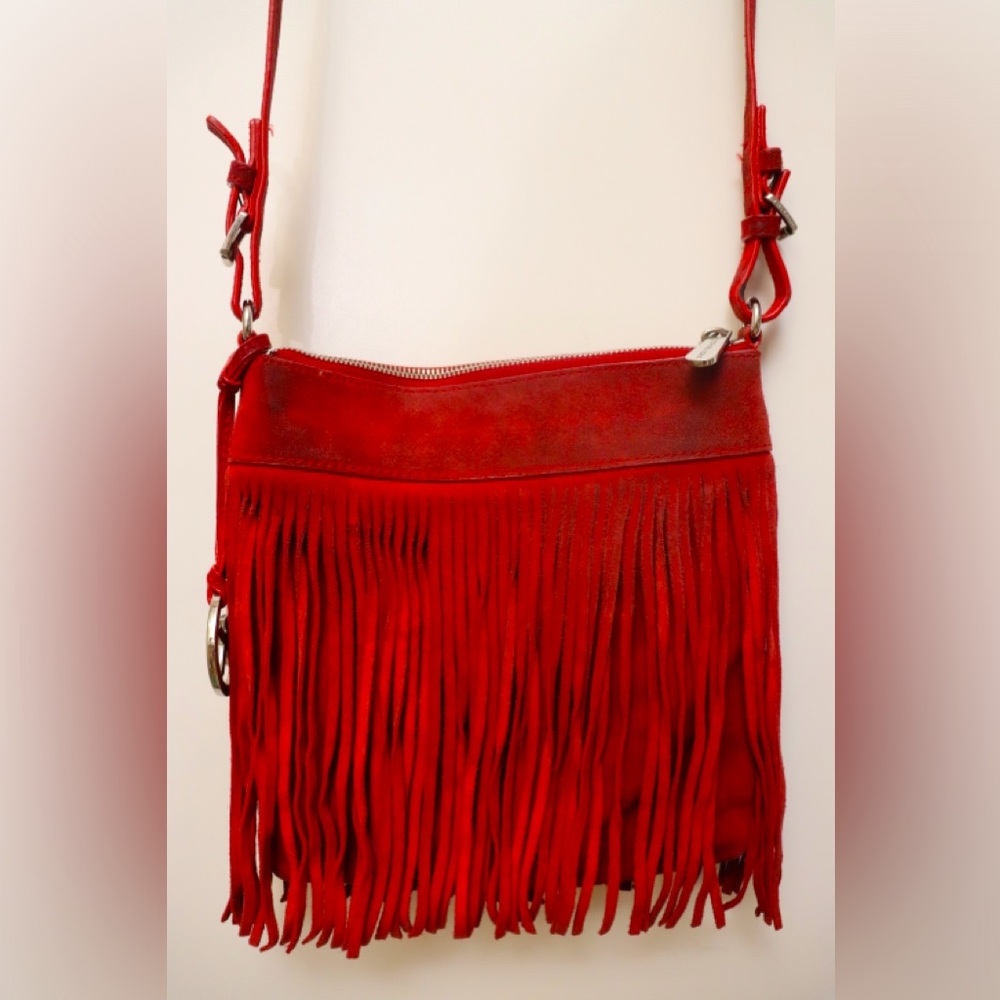 Michael Kors red fringe Crossbody w original dust bag - Picture 2 of 13